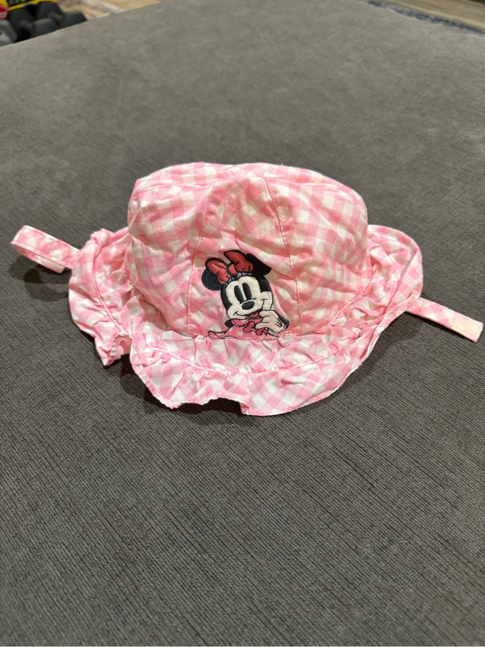 Disney Baby Pink Gingham Minnie Sun Hat with Ruffle